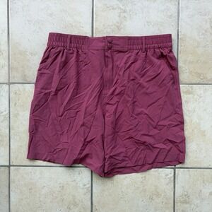 Burlebo Everyday Short Mens XL Red Performance Stretch Quick Dry Zip Pocket 7"